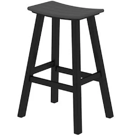 30" Saddle Bar Stool with Slat Design